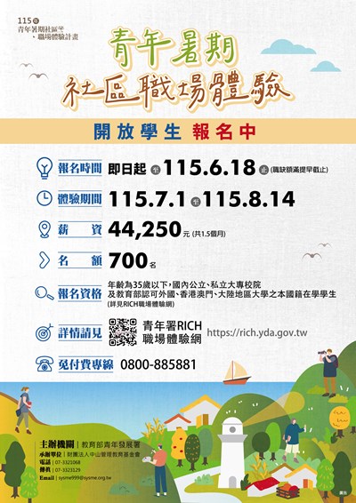 115年青年暑期社區職場體驗計畫